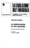 Cover of: Le associazioni di tipo mafioso: capo I della L. 13 settembre 1982, n. 646