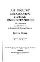 Cover of: An inquiry concerning human understanding by David Hume