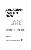 Cover of: Canadian poetry now: 20 poets of the "80"s