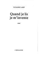Cover of: Quand je lis, je m'invente: essai