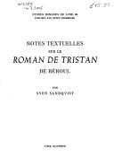 Cover of: Notes textuelles sur le Roman de Tristan, de Béroul