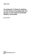 Cover of: An analysis of factors relating to the living circumstances of a group of non-institutionalised elderly Coloureds