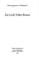 Cover of: Zur Lyrik Volker Brauns by Christine Cosentino