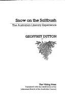 Cover of: Snow on the saltbush: the Australian literary experience