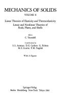 Cover of: Linear theories of elasticity and thermoelasticity ; Linear and nonlinear theories of rods, plates, and shells