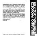Cover of: Eduardo Paolozzi by Eduardo Paolozzi