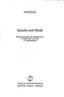 Sprache und Musik by Adolf Fecker