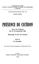 Cover of: Présence de Cicéron: actes du colloque des 25, 26 septembre 1982 : hommage au R.P.M. Testard