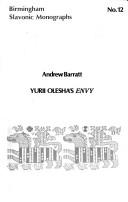 Cover of: Yurii Olesha's Envy by Andrew Barratt