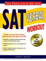 Cover of: SAT verbal workout by Geoff Martz