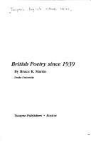 Cover of: British poetry since 1939