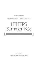 Letters, summer 1926 by Rainer Maria Rilke