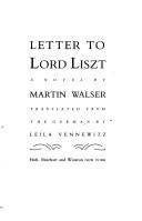 Cover of: Letter to Lord Liszt by Martin Walser