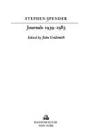 Journals, 1939-1983 by Stephen Spender