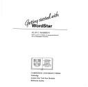 Cover of: Getting started with WordStar