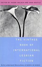 Cover of: The Vintage book of international lesbian fiction
