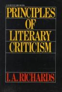 Cover of: Principles of literary criticism by I. A. Richards