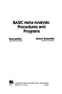 Cover of: BASIC meta-analysis: procedures and programs