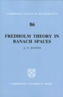 Cover of: Fredholm theory in Banach spaces =: Theori Fredholm yng ngofodau Banach