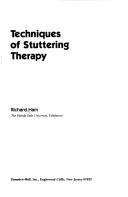 Cover of: Techniques of stuttering therapy