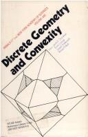 Cover of: Discrete geometry and convexity