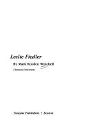 Cover of: Leslie Fiedler | Mark Royden Winchell