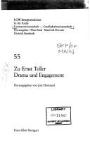 Cover of: Zu Ernst Toller, Drama und Engagement