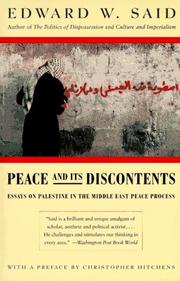 Cover of: Peace and its discontents by Edward W. Said