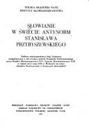 Cover of: Słowianie w świecie antynorm Stanisława Przybyszewskiego by [red. nauk. Halina Janaszek-Ivaničková i Edward Madany].