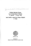 Cover of: La correspondance littéraire, 1er janvier-15 juin 1760 by Friedrich Melchior Freiherr von Grimm