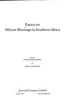 Cover of: Essays on African marriage in southern Africa by edited by Eileen Jensen Krige and John L. Comaroff.