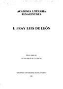 Cover of: Fray Luis de León by Academia Literaria Renacentista (1st 1979 Salamanca, Spain)