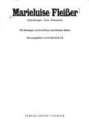 Cover of: Marieluise Fleisser: Anmerkungen, Texte, Dokumente