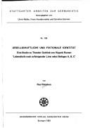 Cover of: Gesellschaftliche und fiktionale Identität: eine Studie zu Theodor Gottlieb von Hippels Roman "Lebensläufe nach aufsteigender Linie nebst Beilagen A,B,C"