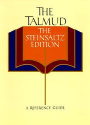 Cover of: The Talmud, The Steinsaltz Edition by Adin Rabbi Steinsaltz