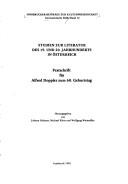 Cover of: Studien zur Literatur des 19. und 20. Jahrhunderts in Österreich: Festschrift für Alfred Doppler zum 60. Geburtstag