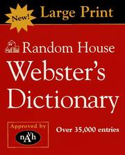 Cover of: Random House Webster's Dictionary--Large Print Edition (PB) by Random House, Random House