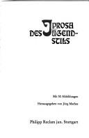 Cover of: Prosa des Jugendstils by herausgegeben von Jürg Mathes.