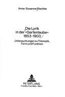 Die Lyrik in der "Gartenlaube" 1853-1903 by Anne-Susanne Rischke