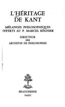 Front cover of Héritage de Kant by Unknown