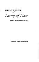 Cover of: Poetry of Place by Jeremy Hooker