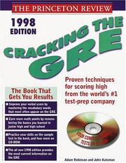 Cover of: Cracking the GRE with Sample Tests on CD-ROM, 1998 Edition (Serial)