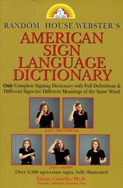 Cover of: Random House Webster's American sign language dictionary
