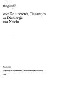 Cover of: Over De uitvreter, Titaantjes, en Dichtertje van Nescio by Rob Bindels