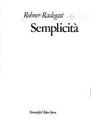 Cover of: Semplicità