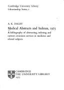 Cover of: Medical abstracts and indexes, 1975 by Andrew Dalby