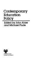 Cover of: Contemporary education policy