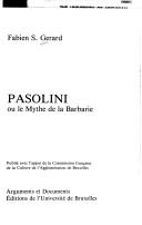 Cover of: Pasolini, ou, Le mythe de la barbarie