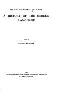 Cover of: A history of the Hebrew language