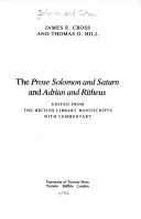 Cover of: The prose Solomon and Saturn and Adrian and Ritheus